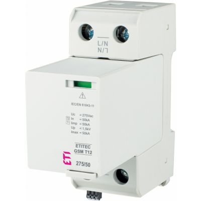 Ogranicznik przepięć T1+T2 (B+C) - iskiernik ETITEC GSM T12 275/50 1+0 002440720 ETI (002440720)
