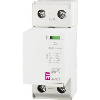 Ogranicznik przepięć T1+T2 (B+C) - iskiernik ETITEC GSM T12 440/35 1+0 002440716 ETI (002440716)