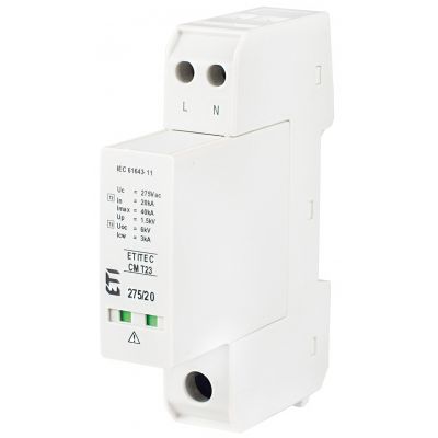Ogranicznik przepięć T2+T3 (C+D) ETITEC CM T23 275/20 1+1 RC 002440655 ETI (002440655)