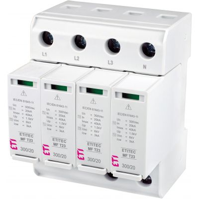 Ogranicznik przepięć T2+T3 (C+D) - z wkładką topikową ETITEC MF T23 300/20 1+0 002440700 ETI (002440700)