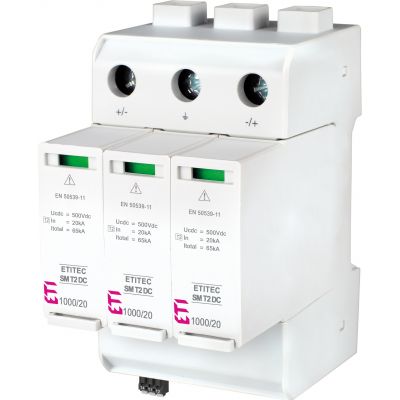Ogranicznik przepięć T2 (B) - DC -  bez prądu upływu ETITEC SM T2 DC 1000/20 Y 002440728 ETI (002440728)