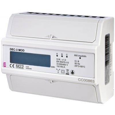Wskaźnik zużycia energii 3-fazowy z modbus DEC-3MOD 004804054 ETI (004804054)