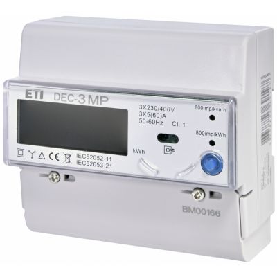 Wskaźniki zużycia energii 3-fazowy z analizą parametrów sieci DEC-3MP 004804062 ETI (004804062)