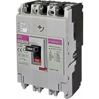 Wyłącznik mocy 3P 16kA wyzw. TM (bez regulacji) EB2S 160/3LF 160A 3P 004671811 ETI (004671811)