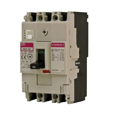 Wyłącznik mocy 16kA wyzw. TM (bez regulacji) EB2S 160/4LF 25A 4p 004671816 ETI (004671816)