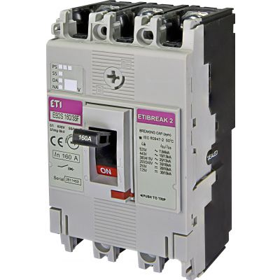 Wyłącznik mocy 3P 25kA wyzw. TM (bez regulacji) EB2S 160/3SF 160A 3P 004671837 ETI (004671837)