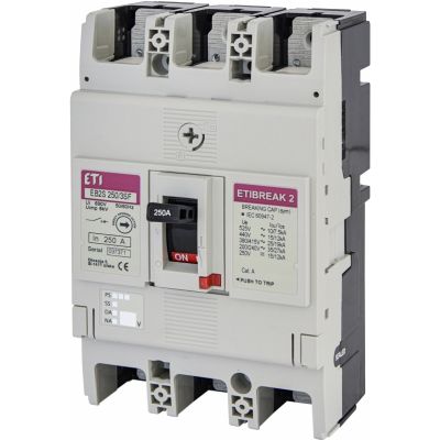 Wyłącznik mocy 3P 25kA wyzw. TM (bez regulacji) EB2S 250/3SF 250A 3P 004671839 ETI (004671839)