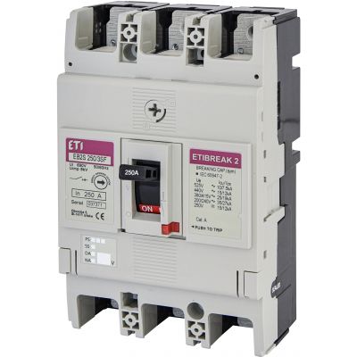 Wyłącznik mocy 3P 25kA wyzw. TM (bez regulacji) EB2S 250/3SF 250A 3P 004671839 ETI (004671839)