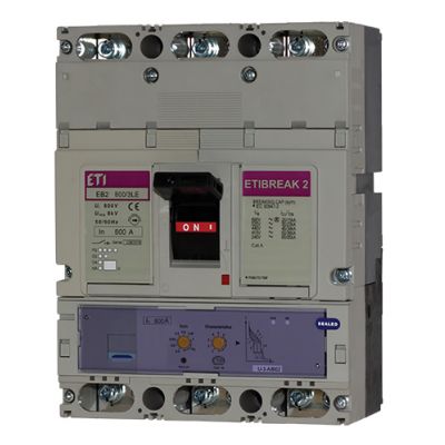 Wyłącznik mocy 125kA wyzw. elektroniczny EB2 800/4HE 800A 4p 004672203 ETI (004672203)