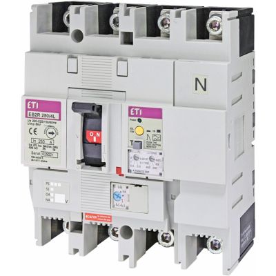 Wyłącznik 4P 25kA z blokiem różnicowoprądowym EB2R 250/4L 250A 4P 004671584 ETI (004671584)