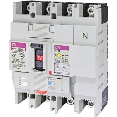 Wyłącznik 4P 25kA z blokiem różnicowoprądowym EB2R 250/4L 250A 4P 004671584 ETI (004671584)