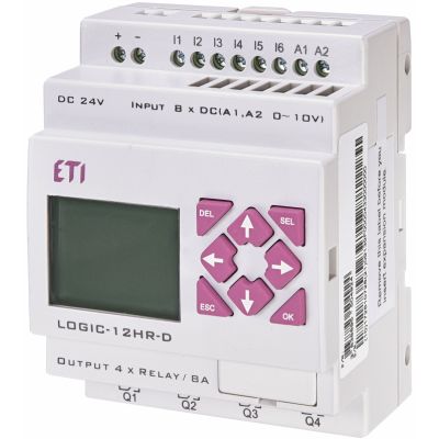 Przek. programowalny 24VDC 8/4 we/wy przek. LOGIC-12HR-D 004780002 ETI (004780002)