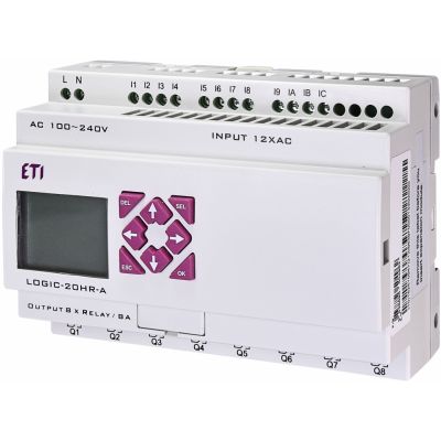 Przek. programowalny 100-240VAC 12/8 we/wy przek. LOGIC-20HR-A 004780004 ETI (004780004)