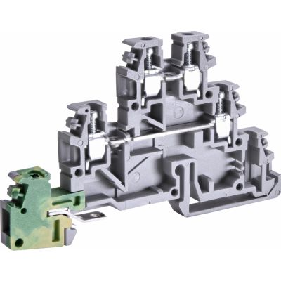 Złączka gwintowa 2-poziomowa z uziemieniem 2,5 mm2 (szara-zielona) ESC-TDE.2 003903250 ETI (003903250)