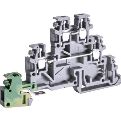 Złączka gwintowa 2-poziomowa z uziemieniem 2,5 mm2 (szara-zielona) ESC-TDE.2 003903250 ETI (003903250)