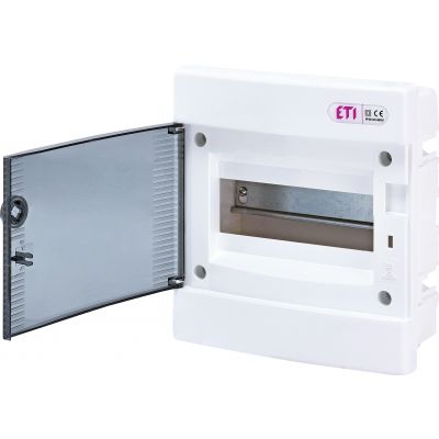 Rozdzielnica podtynkowa 1x8 drzwi transparentne ECM8PT 001101010 ETI (001101010)