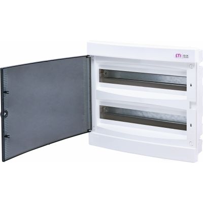 Rozdzielnica podtynkowa 2x18 drzwi transparentne ECM 2x18PT-s 001101087 ETI (001101087)