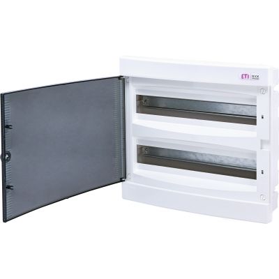 Rozdzielnica podtynkowa 2x18 drzwi transparentne ECM 2x18PT-s 001101087 ETI (001101087)