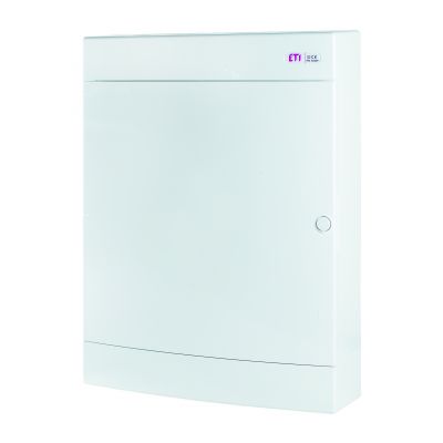 Rozdzielnica natynkowa 3x18 IP40 z rzędem pod modułówkę wyposażona w płytę i gniazdko ECT 3X18PO MEDIA-MOD 001101315 ETI (001101315)