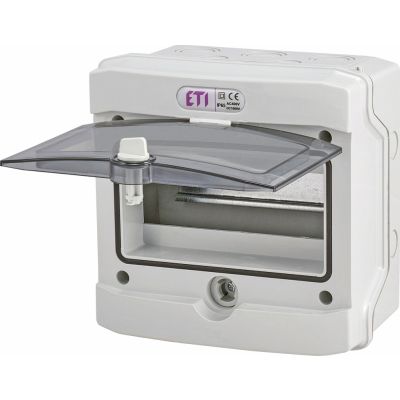 Rozdzielnica natynkowa 1x8 IP65 drzwi transparentne ECH-8G 001101061 ETI (001101061)