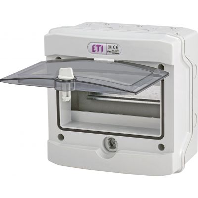 Rozdzielnica natynkowa 1x8 IP65 drzwi transparentne ECH-8G 001101061 ETI (001101061)