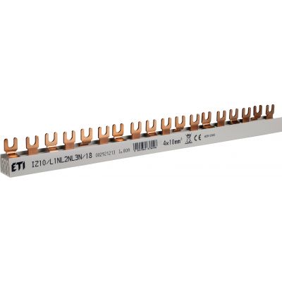 Szyna łączeniowa widełkowa 4P 63A 10mm2 (18 mod.) IZ10/L1NL2NL3N/18 002921213 ETI (002921213)
