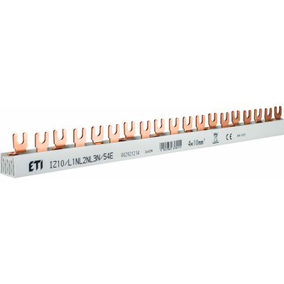 Szyna łączeniowa widełkowa 4P 63A 10mm2 (54 mod.) IZ10/L1NL2NL3N/54E 002921214 ETI (002921214)