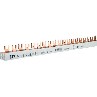 Szyna łączeniowa widełkowa 4P 63A 10mm2 (54 mod.) IZ10/L1NL2NL3N/54E 002921214 ETI (002921214)