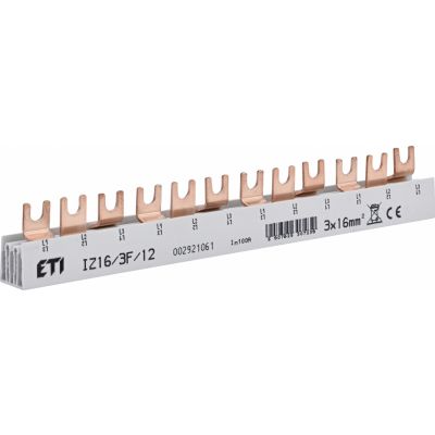 Szyna łączeniowa widełkowa 3P 100A 16mm2 (12 mod.) IZ16/3F/12 002921061 ETI (002921061)