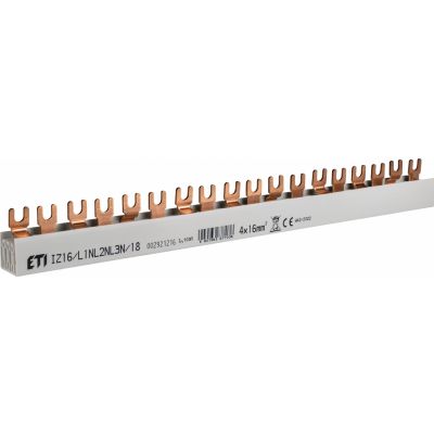 Szyna łączeniowa widełkowa 4P 100A 16mm2 (18mod.) IZ16/L1NL2NL3N/18 002921216 ETI (002921216)