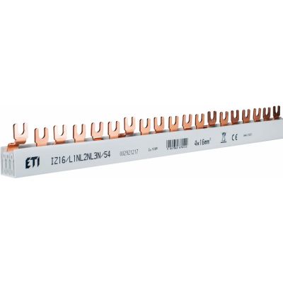 Szyna łączeniowa widełkowa 4P 100A 16mm2 (54mod.) IZ16/L1NL2NL3N/54 002921217 ETI (002921217)