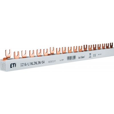 Szyna łączeniowa widełkowa 4P 100A 16mm2 (54mod.) IZ16/L1NL2NL3N/54 002921217 ETI (002921217)