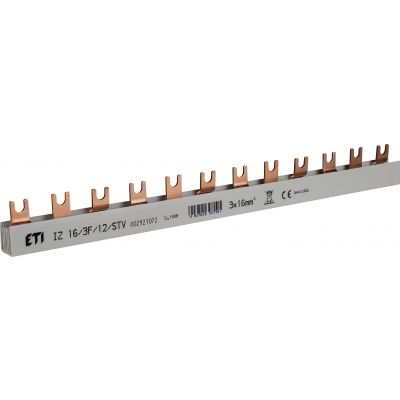 Szyna łączniowa widełkowa 3P 100A 16mm2 (12mod.) IZ16/3F/12/STV 002921072 ETI (002921072)