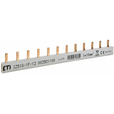 Szyna łączeniowa sztyftowa 1P 63A 10mm2 (12 mod.) IZS10/1F/12 (0,21) 002921100 ETI (002921100)