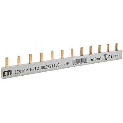 Szyna łączeniowa sztyftowa 1P 63A 10mm2 (12 mod.) IZS10/1F/12 (0,21) 002921100 ETI (002921100)