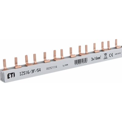 Szyna łączeniowa sztyftowa 3P 100A 16mm2 (54 mod.) IZS16/3F/54 (1m) 002921114 ETI (002921114)