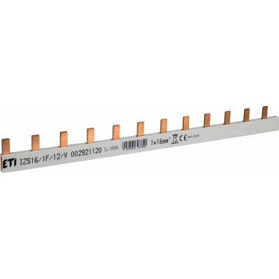 Szyna łączeniowa sztyftowa 1P 100A 16mm2 (12 mod.) IZS16/1F/12/V (0,32) 002921120 ETI (002921120)