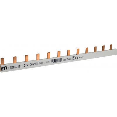 Szyna łączeniowa sztyftowa 1P 100A 16mm2 (12 mod.) IZS16/1F/12/V (0,32) 002921120 ETI (002921120)
