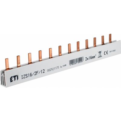 Szyna łączeniowa sztyftowa 2P 100A 16mm2 (12 mod.) IZS16/2F/12 002921175 ETI (002921175)