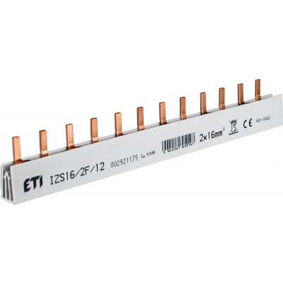 Szyna łączeniowa sztyftowa 2P 100A 16mm2 (12 mod.) IZS16/2F/12 002921175 ETI (002921175)