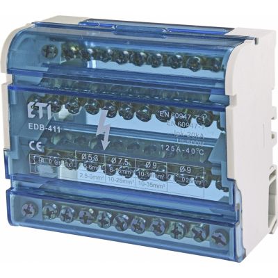 Blok rozdzielczy 125A (4x11 zacisków) EDB-411 001102304 ETI (001102304)
