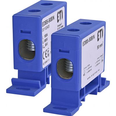 Zacisk 150A 1-torowy 16-70mm2 N do przewodów Al/Cu niebieski EDBS-50B/N 001102420 ETI (001102420)