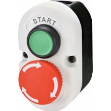 Kaseta szaro-czarna, START 1NO przycisk zielony, STOP 1NC przycisk grzybkowy czerwony odryglowywany przez obrót ESE2-V5 004771443 ETI (004771443)