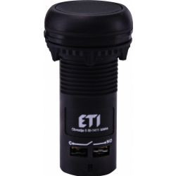 Przycisk kompaktowy z guzikiem krytym, 1NO+1NC, czarny ECF-11-C 004771473 ETI (004771473)