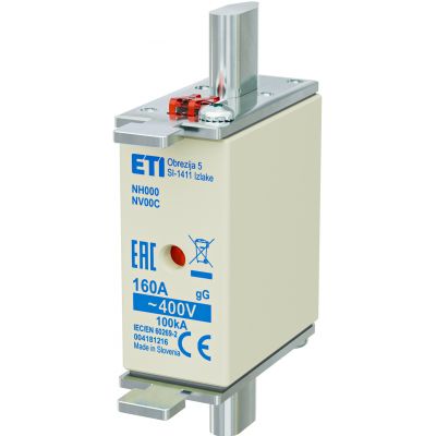 Wkładka topikowa NH zwłoczna KOMBI NH000 WT-00C gG 160A 400V 004181216 ETI (004181216)