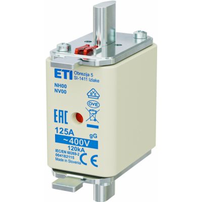 Wkładka topikowa NH zwłoczna KOMBI NH00 gG 125A 400V 004182115 ETI (004182115)