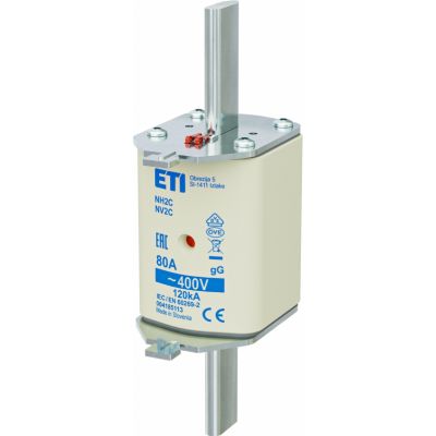 Wkładka topikowa NH zwłoczna KOMBI NH2C gG 80A 400V 004185113 ETI (004185113)