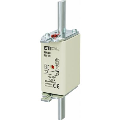 Wkładka topikowa NH zwłoczna KOMBI NH1C gG 6A 500V 004184203 ETI (004184203)