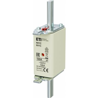 Wkładka topikowa NH zwłoczna KOMBI NH1C gG 100A 500V 004184214 ETI (004184214)