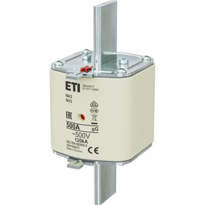 Wkładka topikowa NH zwłoczna KOMBI NH3 gG 500A 500V 004186231 ETI (004186231)